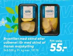 Bilka Brystfilet med skind eller udbenet lår med skind af fransk majskylling tilbud