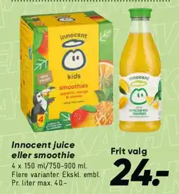 Bilka Innocent juice eller smoothie tilbud