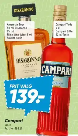 Bilka Campari / Disaronno (selected aperitifs) tilbud