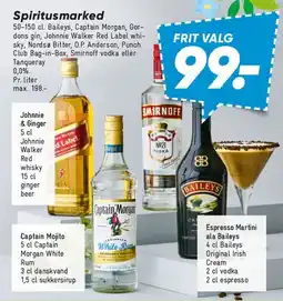 Bilka Spiritusmarked (selected spirits) tilbud