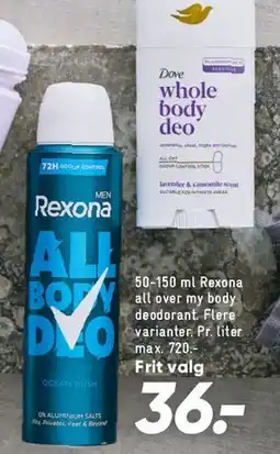 Bilka Rexona All Body deodorant tilbud