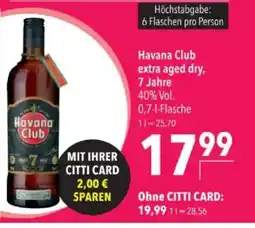 Citti Havana Club extra aged dry, 7 Jahre tilbud