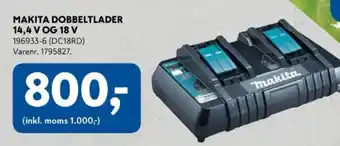 Davidsen Makita dobbeltlader 14.4 v og 18 v tilbud