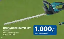 Davidsen Makita hækkeklipper 18 v tilbud