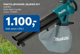Davidsen Makita løvsuger-/blæser 18 v tilbud
