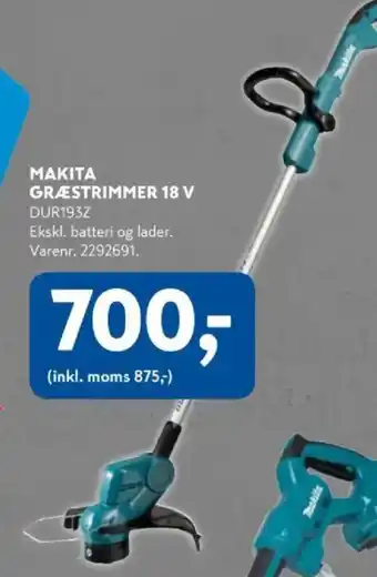 Davidsen Makita græstrimmer 18 v tilbud