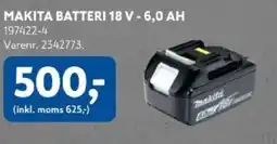 Davidsen Makita batteri 18 v - 6,0 ah tilbud