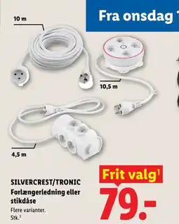 Lidl SILVERCREST/TRONIC Forlængerledning eller stikdåse tilbud