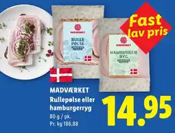 Lidl MADVÆRKET Rullepølse eller hamburgerryg tilbud