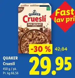 Lidl QUAKER Cruesli tilbud
