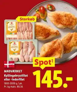 Lidl MADVÆRKET Kyllingebrystfilet eller -inderfilet tilbud