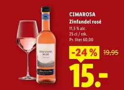 Lidl CIMAROSA Zinfandel rosé tilbud