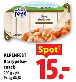 Lidl ALPENFEST Karrypølse- snack tilbud