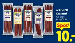 Lidl ALPENFEST Kabanossi tilbud