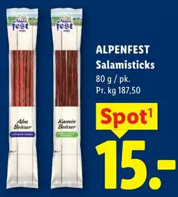 Lidl ALPENFEST Salamisticks tilbud