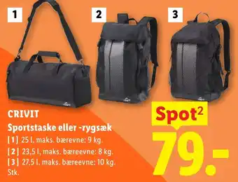 Lidl CRIVIT Sportstaske eller -rygsæk tilbud
