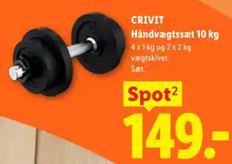 Lidl CRIVIT Håndvægtssæt 10 kg tilbud