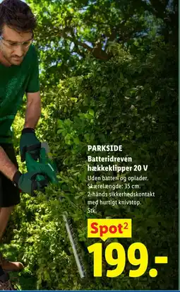 Lidl PARKSIDE Batteridreven hækkeklipper 20 V tilbud
