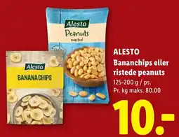 Lidl ALESTO Bananchips eller ristede peanuts tilbud