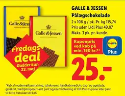 Lidl GALLE & JESSEN Pålægschokolade tilbud