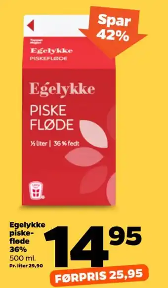 Egelykke piske- fløde 36%