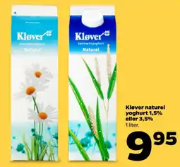 Netto Kløver naturel yoghurt 1,5% eller 3,5% tilbud