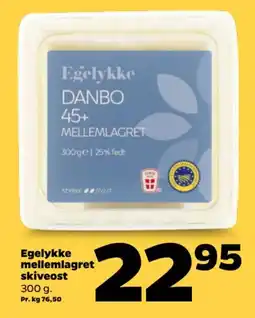 Netto Egelykke mellemlagret skiveost tilbud