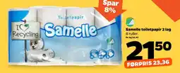 Netto Samelle toiletpapir 2 lag tilbud