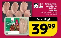 Løvbjerg Danske svine- koteletter el. kyllinge- inderfilet tilbud