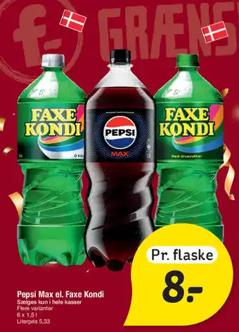 Fakta Tyskland Pepsi Max el. Faxe Kondi tilbud