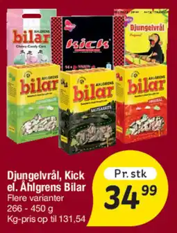 Fakta Tyskland Djungelvrål, Kick el. Åhlgrens Bilar tilbud