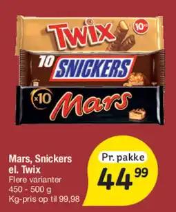 Fakta Tyskland Mars, Snickers el. Twix tilbud
