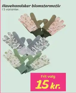 Hi five Havehandsker blomstermotiv tilbud
