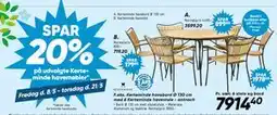 Bilka Kerteminde havebord Ø 130 cm med 6 Kerteminde havestole - antracit tilbud