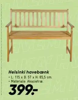 Bilka Helsinki havebænk tilbud