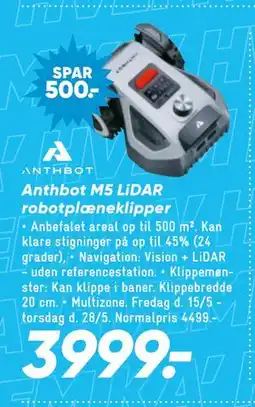 Bilka Anthbot M5 LiDAR robotplæneklipper tilbud