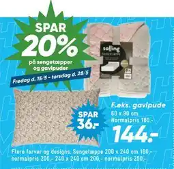 Bilka SPAR 20% på sengetæpper og gavlpuder tilbud