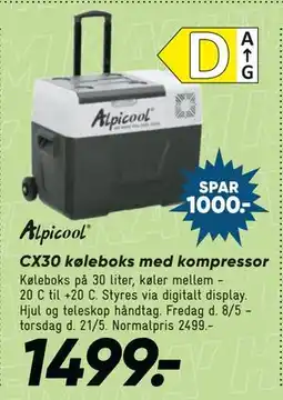 Bilka CX30 køleboks med kompressor tilbud