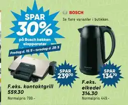 Bilka SPAR 30% på Bosch køkken elapparater tilbud