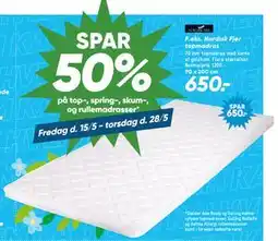 Bilka Nordisk Fjer topmadras tilbud