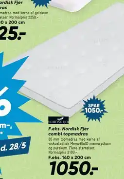 Bilka Nordisk Fjer combi topmadras tilbud