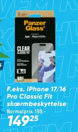 Bilka iPhone 17/16 Pro Classic Fit skærmbeskyttelse tilbud
