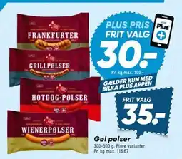 Bilka Gøl pølser tilbud