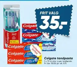 Bilka Colgate tandpasta tilbud