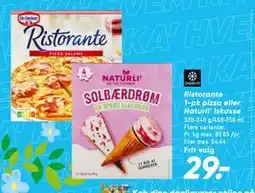 Bilka Ristorante 1-pk pizza eller Naturli’ iskasse tilbud