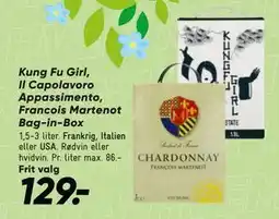 Bilka Kung Fu Girl, Il Capolavoro Appassimento, Francois Martenot Bag-in-Box tilbud