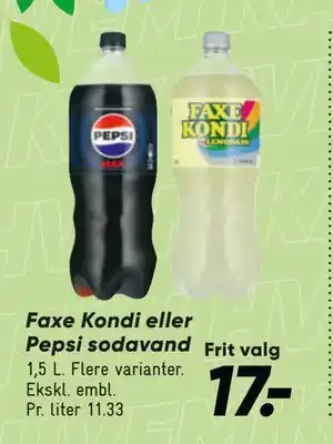 Bilka Faxe Kondi eller Pepsi sodavand tilbud