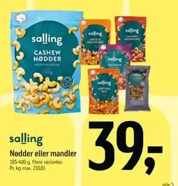 Føtex Nødder eller mandler tilbud