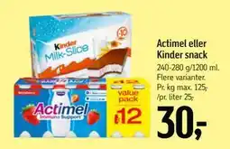 Føtex Actimel eller Kinder snack tilbud