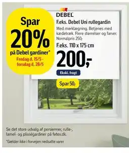 Føtex Spar 20% på Debel gardiner tilbud